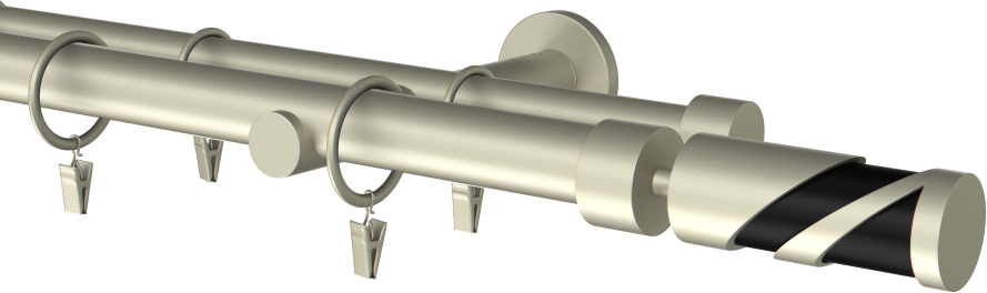  Karnisze metalowe podwójne Ø25/19mm Doris